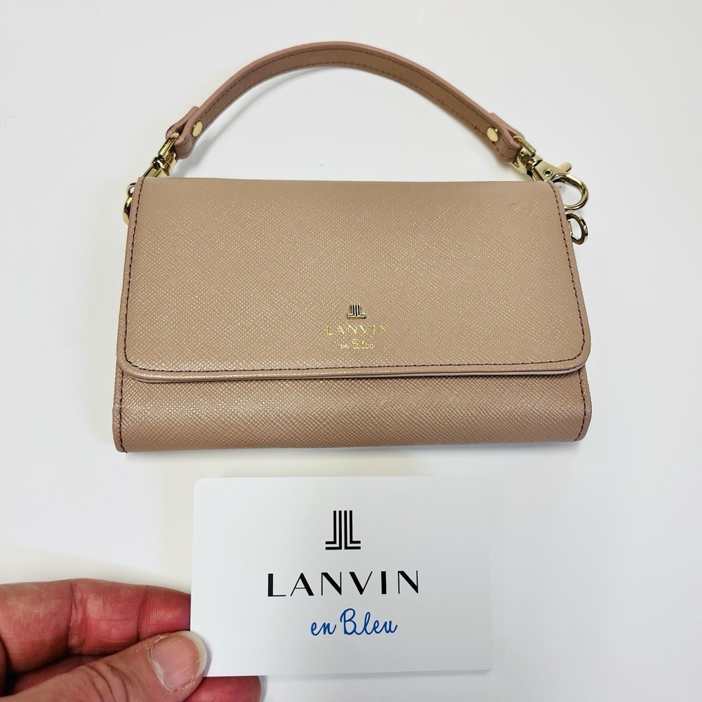 Lanvin en Bleu Luxembourg Smartphone Shoulder Crossbody Pouch Mauve Pink Leather